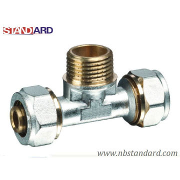 Brass Fittings for Pex-Al-Pex Pipe/Compression Fitting/Male Tee Fitting/Copper Fitting